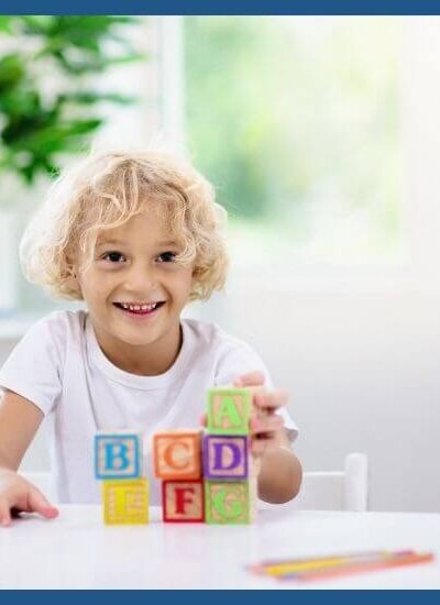 Child learning letters