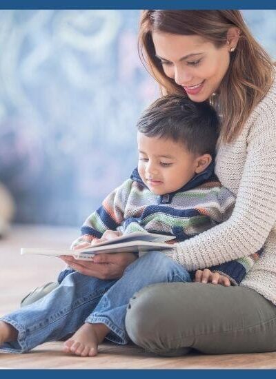 Mom reading with preschooler