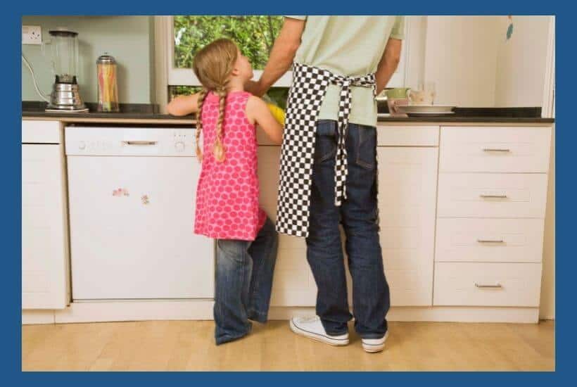 Dad teaching child responsibility