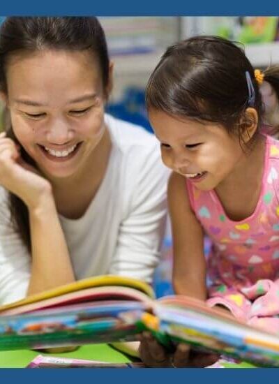 Mom reading Shapes Books to a preschooler