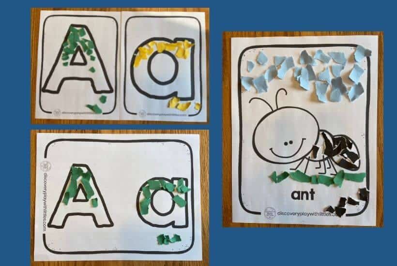 Tearing Paper to work on letter recognition