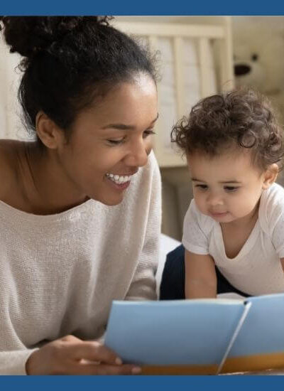 Mom reading to baby