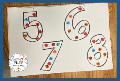 Fill in the number number recognition dot stickers ideas