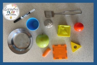 Image of items for sink/float experiment in water table