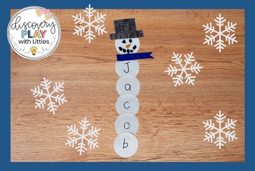 Image of Snowman Name Craft Activity for Preschoolers