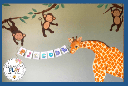 Alphabet Safari for preschoolers name banner