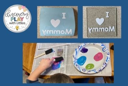 Image of Mother's Day glass painting picture frame steps