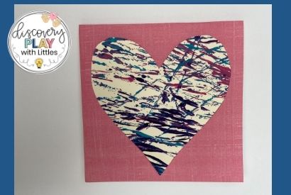 Image of Mother's Day marble painting heart card