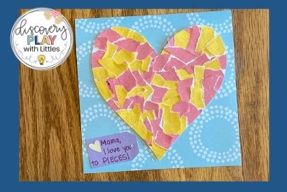 Image of Mother's Day torn paper heart card
